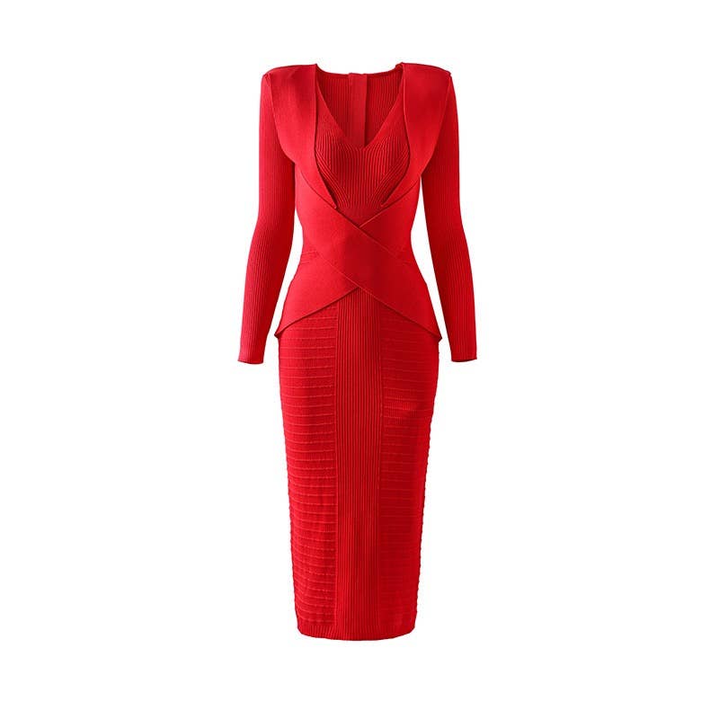 Business Chic Long Sleeve Knitted Dress