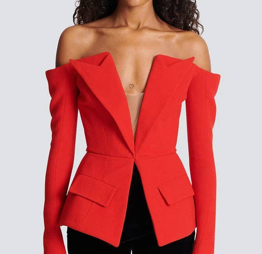 Off-Shoulder Blazer top