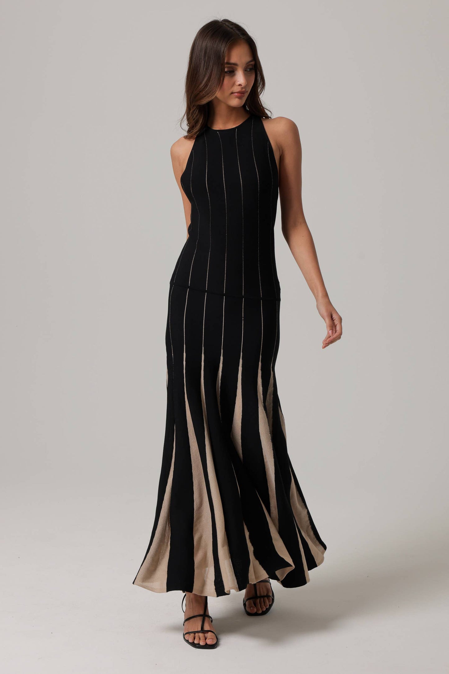 Kelli pleat knit maxi dress