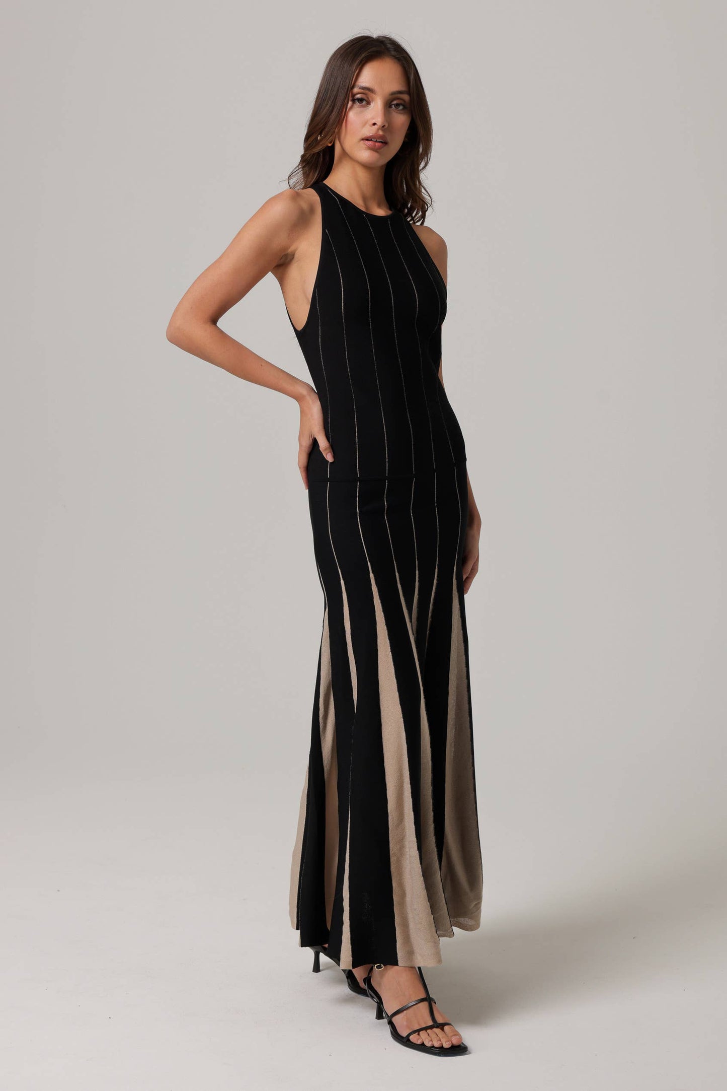 Kelli pleat knit maxi dress